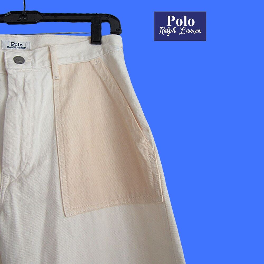 POLO Ralph Lauren NEW Big Pockets High Rise Crop Wide Leg Jean 28 - Picture 4 of 12